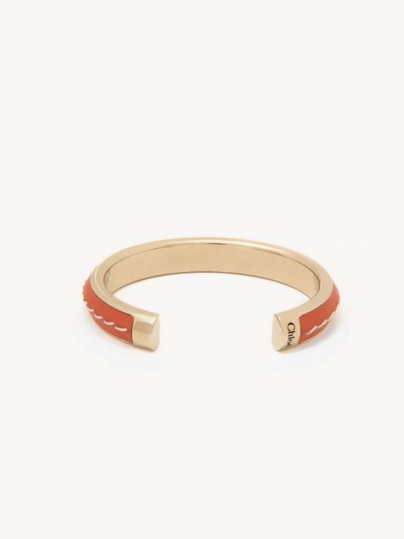 Chloe Edith Cuff Armband Mörkröda Orange | CHE-SR14360