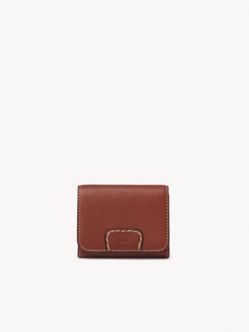 Chloe Edith Small Tri-fold Liten Plånbok Bruna | CHE-SR14278