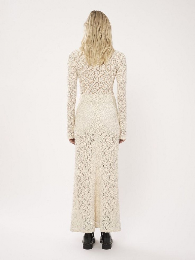 Chloe Fitted Maxi Klänning Vita | CHE-SR13863