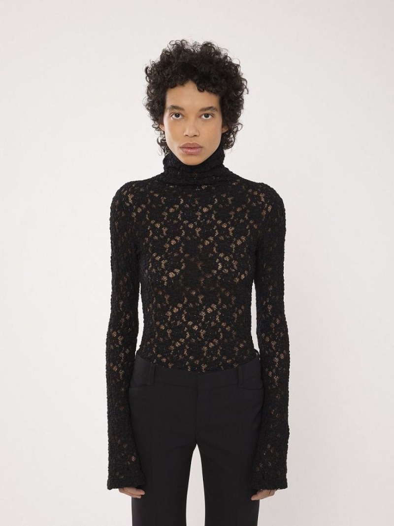 Chloe Fitted Turtleneck Blast Svarta | CHE-SR13911