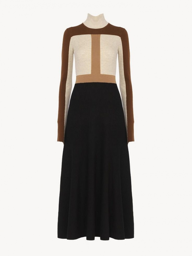 Chloe Flared Maxi Stickat Olika Färger Bruna | CHE-SR13946