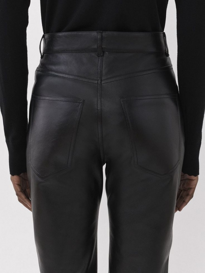 Chloe Flared Pants Leather Svarta | CHE-SR14114