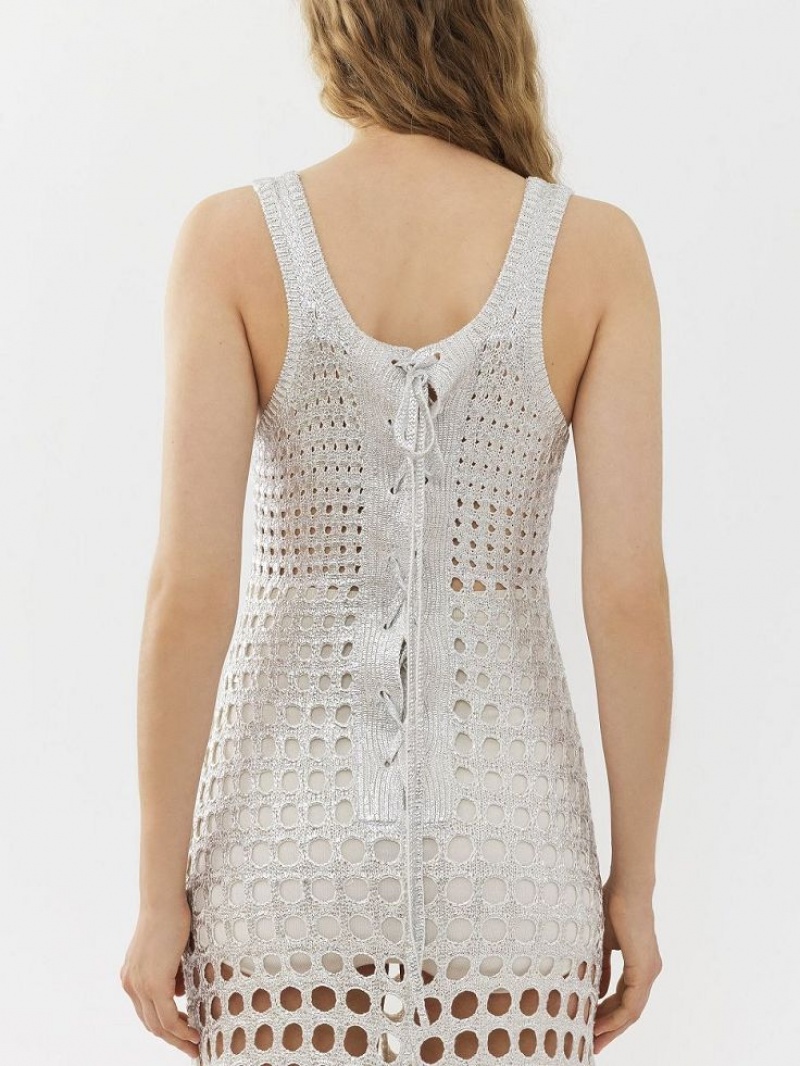 Chloe Flared Tank Klänning Silver Grå | CHE-SR13833