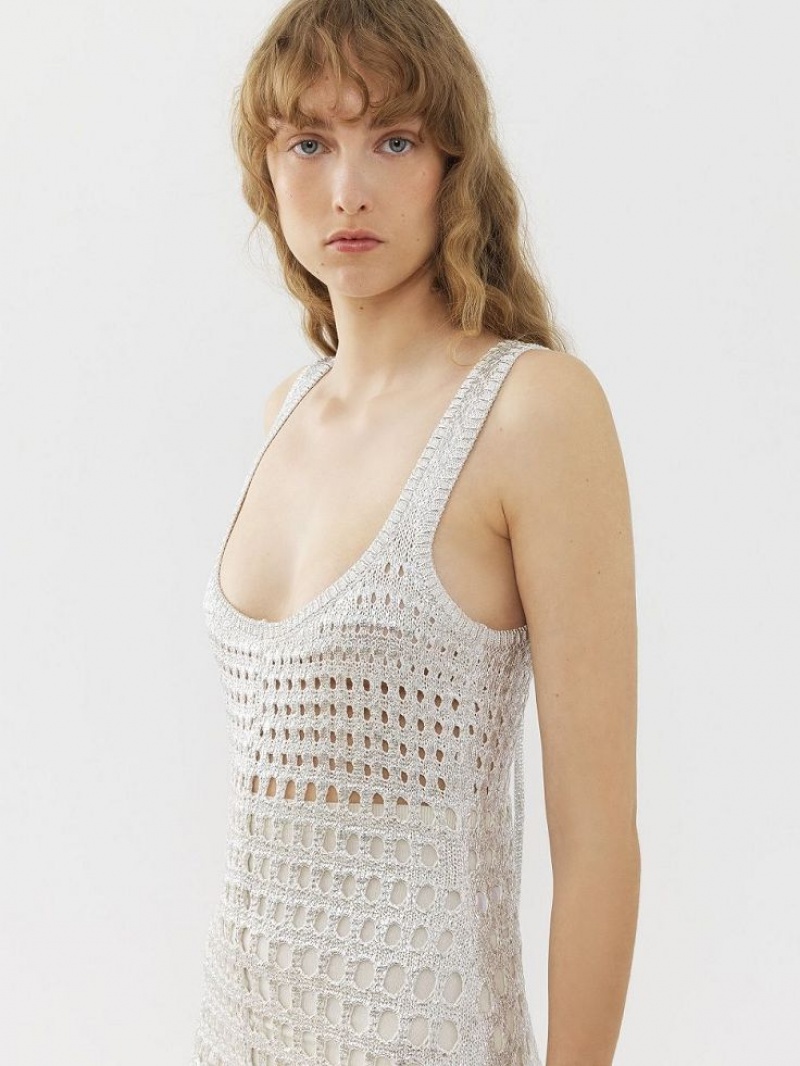 Chloe Flared Tank Klänning Silver Grå | CHE-SR13833