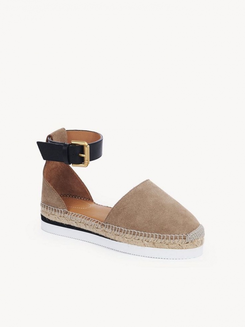 Chloe Glyn Espadrille Sandaler Khaki | CHE-SR14803