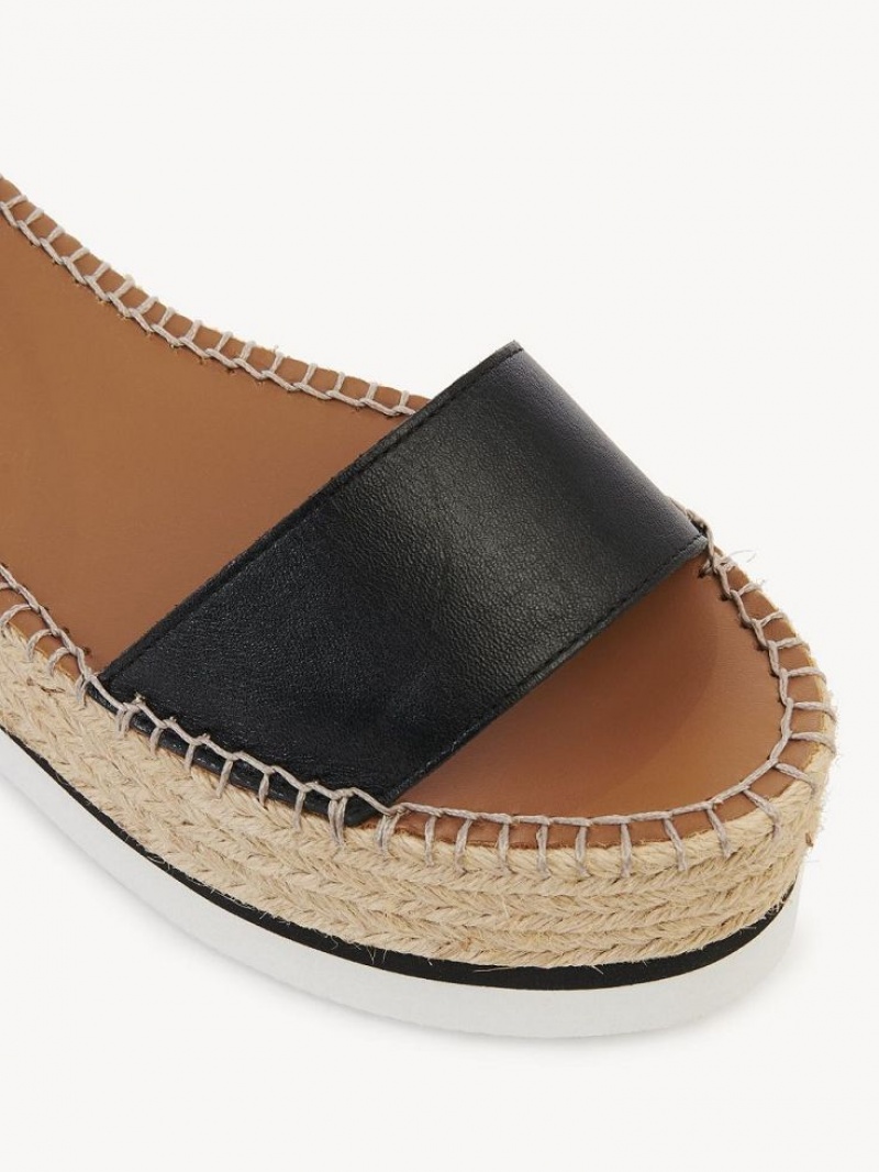 Chloe Glyn Espadrille Sandaler Svarta | CHE-SR14836