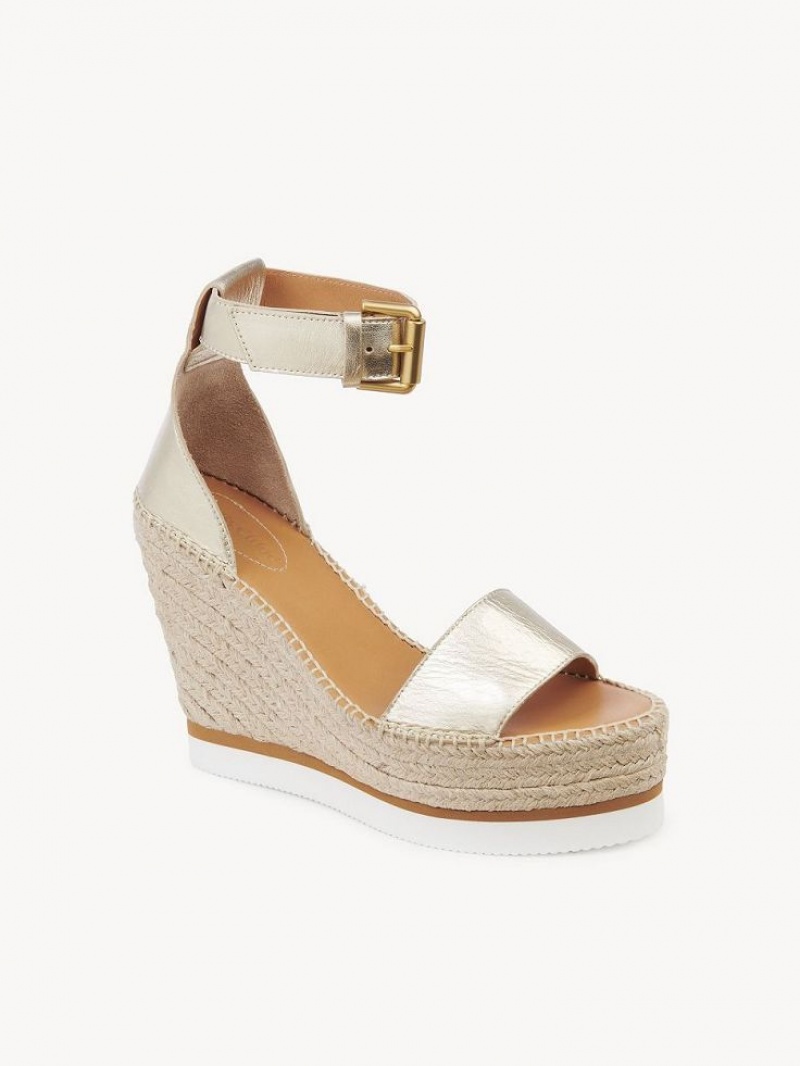 Chloe Glyn Espadrille Wedge Silver | CHE-SR14843