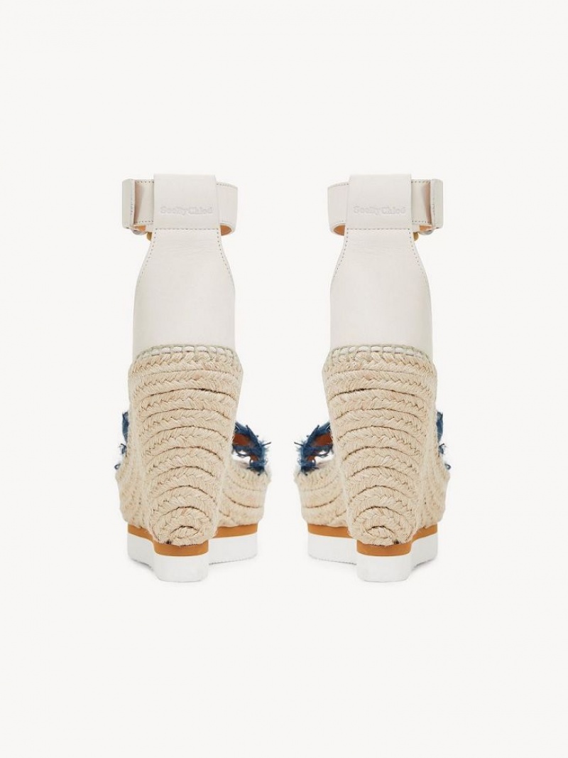 Chloe Glyn Fringed Espadrille Wedge Mörkblå | CHE-SR14827