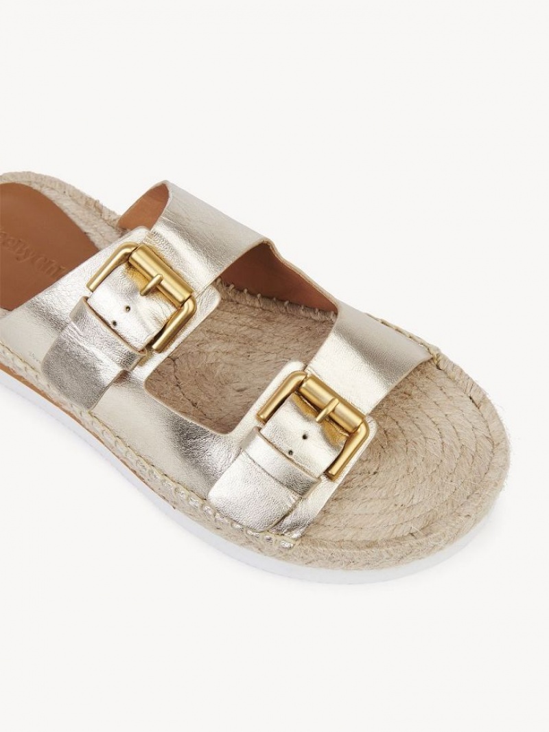 Chloe Glyn Platform Espadrille Sandaler Silver | CHE-SR14802