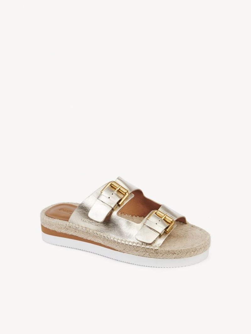 Chloe Glyn Platform Espadrille Sandaler Silver | CHE-SR14802