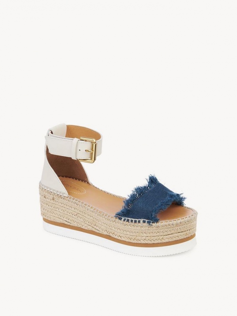 Chloe Glyn Platform Sandaler Mörkblå | CHE-SR14825