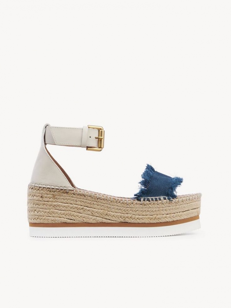 Chloe Glyn Platform Sandaler Mörkblå | CHE-SR14825