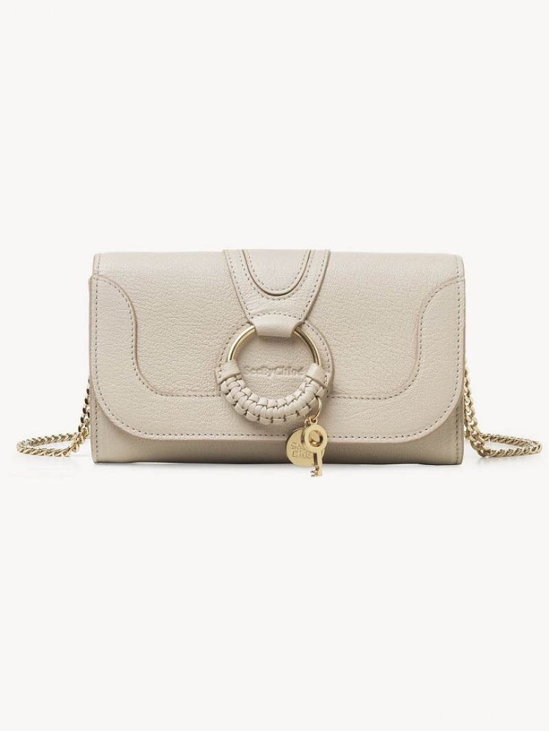 Chloe Hana Chain Stor Plånbok Beige | CHE-SR14913