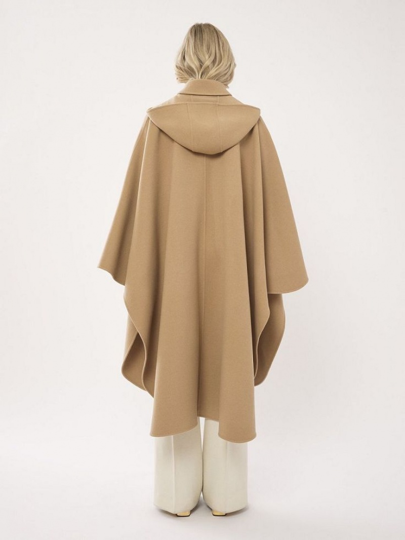 Chloe Hooded Cape Rockar Beige | CHE-SR13821