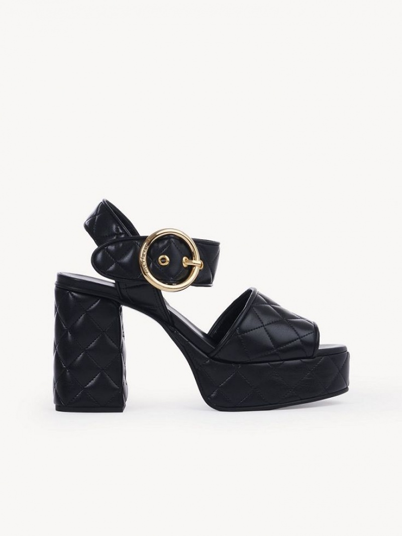 Chloe Jodie Platform Sandaler Svarta | CHE-SR14813