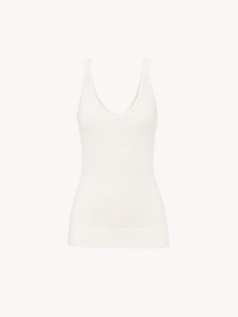 Chloe Klassiska Tank Blast Vita | CHE-SR13873