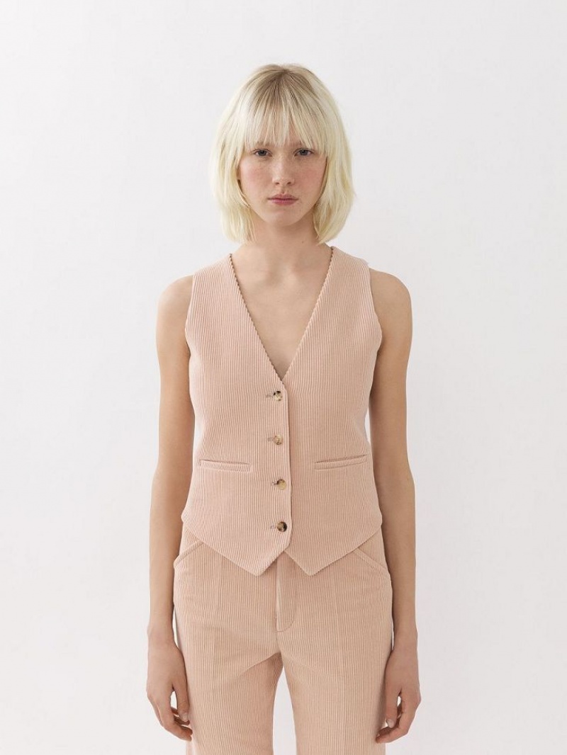 Chloe Klassiska Vest Jackor Rosa | CHE-SR13805