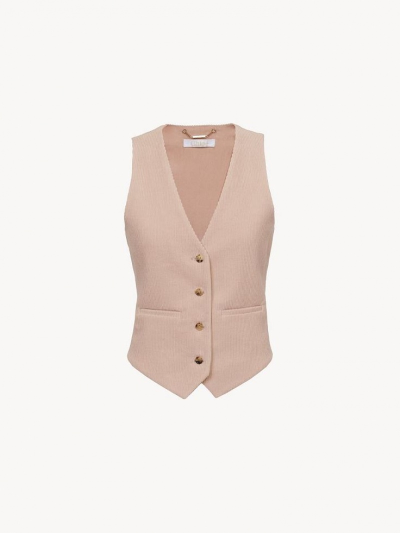 Chloe Klassiska Vest Jackor Rosa | CHE-SR13805