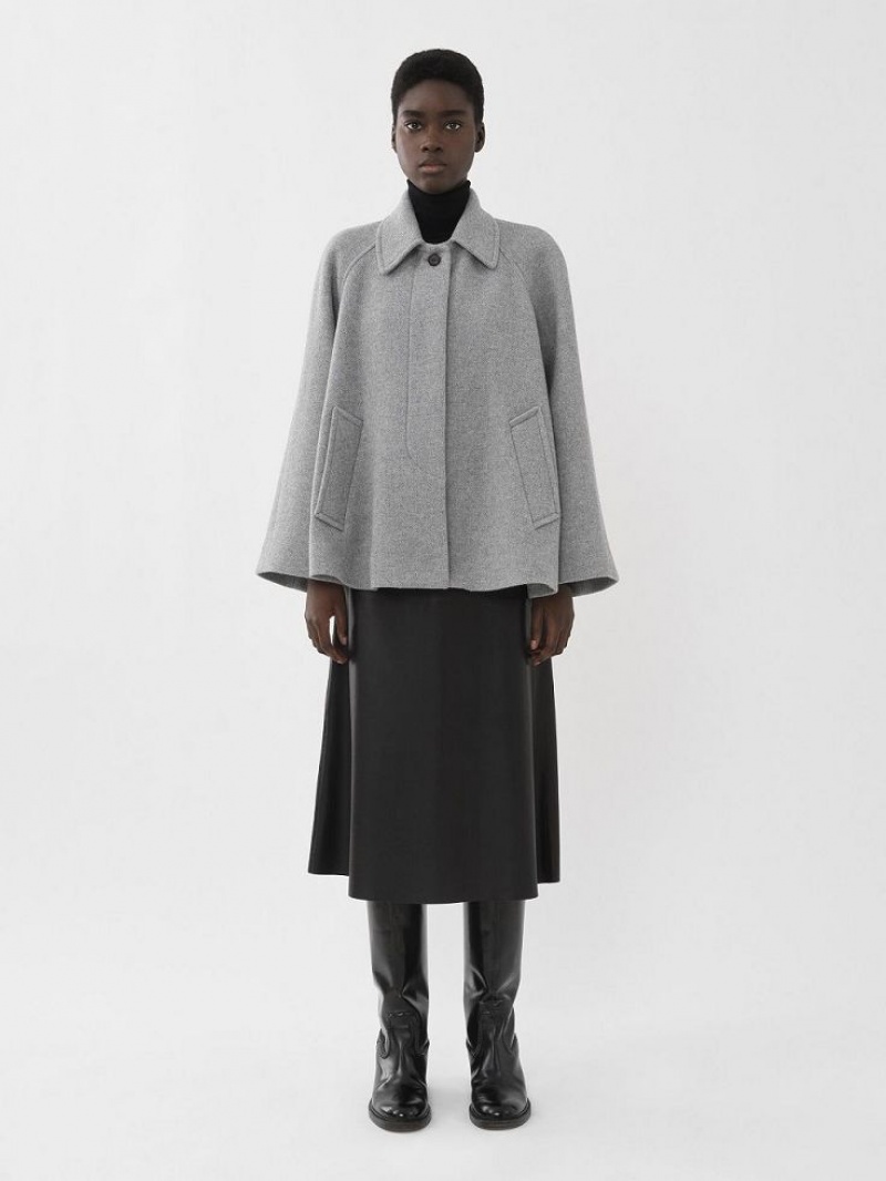 Chloe Korta Cape Rockar Grå | CHE-SR13804