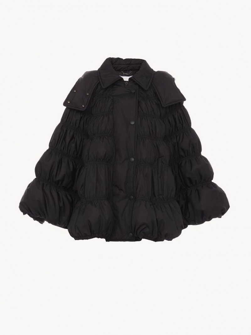 Chloe Korta Puffer Cape Rockar Svarta | CHE-SR13814