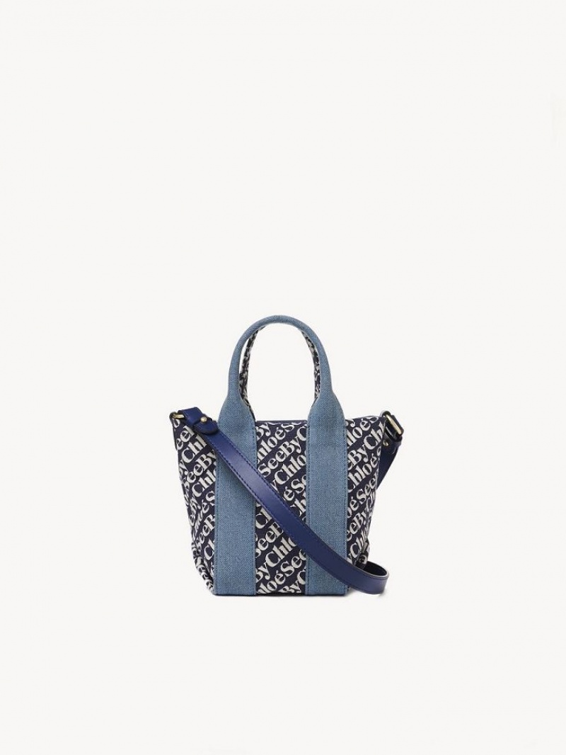 Chloe Laetizia Tote Mini Bags Kungsblått Marinblå | CHE-SR14766