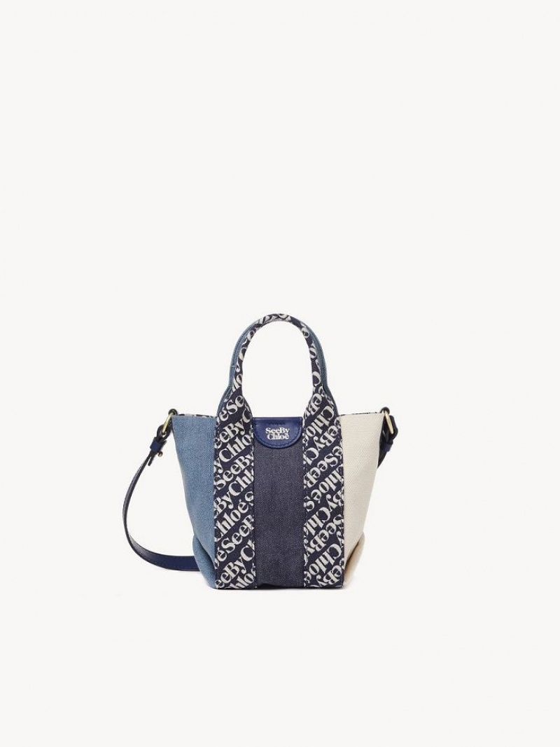 Chloe Laetizia Tote Mini Bags Kungsblått Marinblå | CHE-SR14766