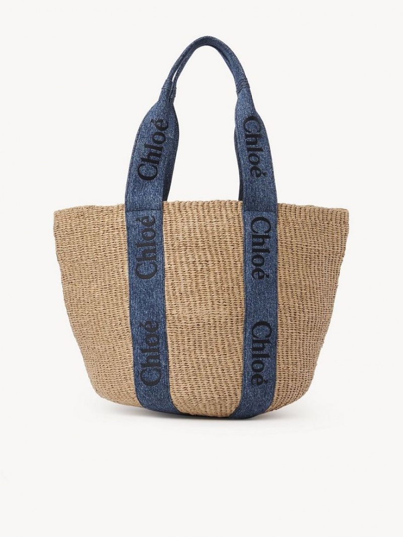 Chloe Large Woody Basket Toteväska Blå | CHE-SR13331