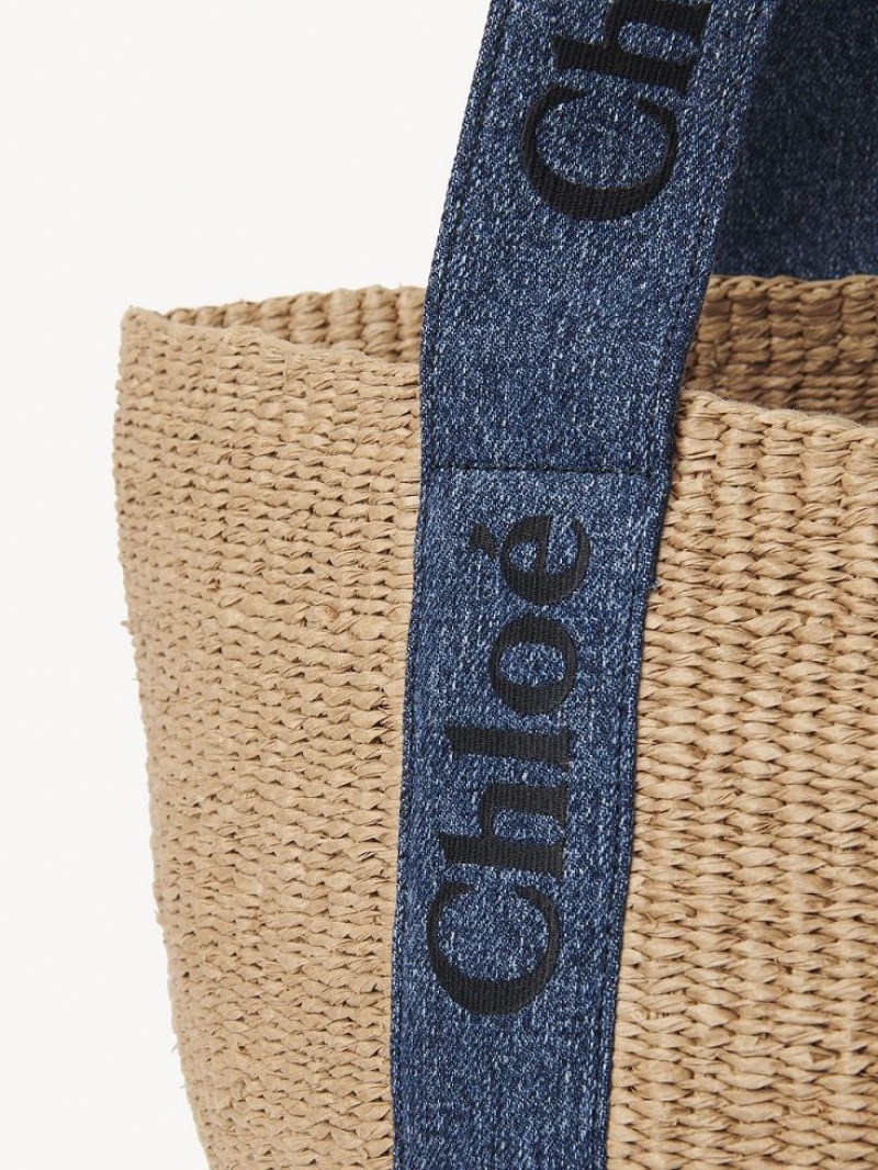 Chloe Large Woody Basket Toteväska Blå | CHE-SR13331