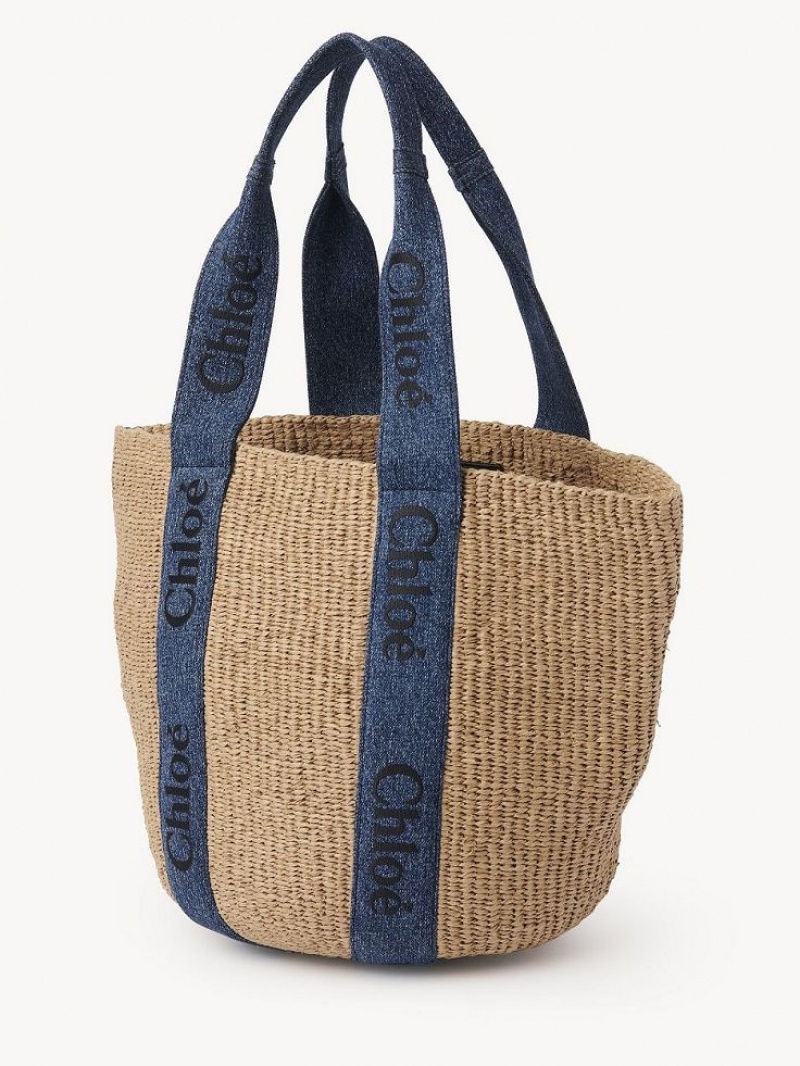 Chloe Large Woody Basket Toteväska Blå | CHE-SR13331