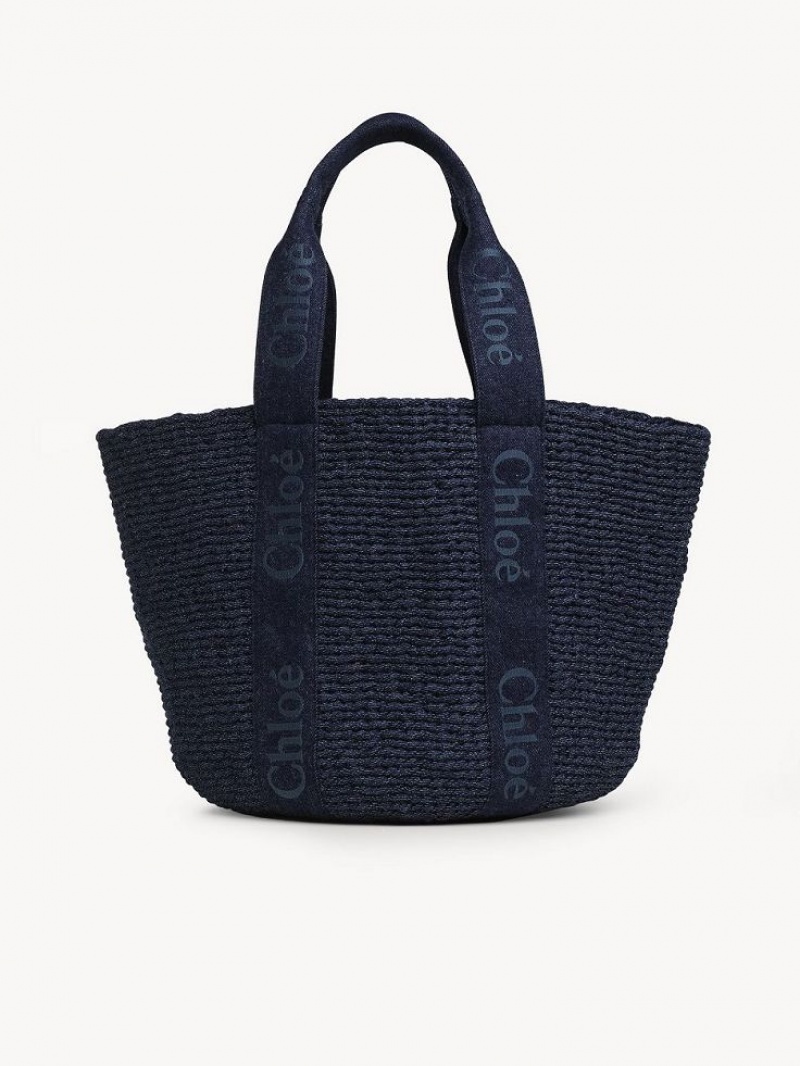 Chloe Large Woody Basket Toteväska Blå | CHE-SR13289