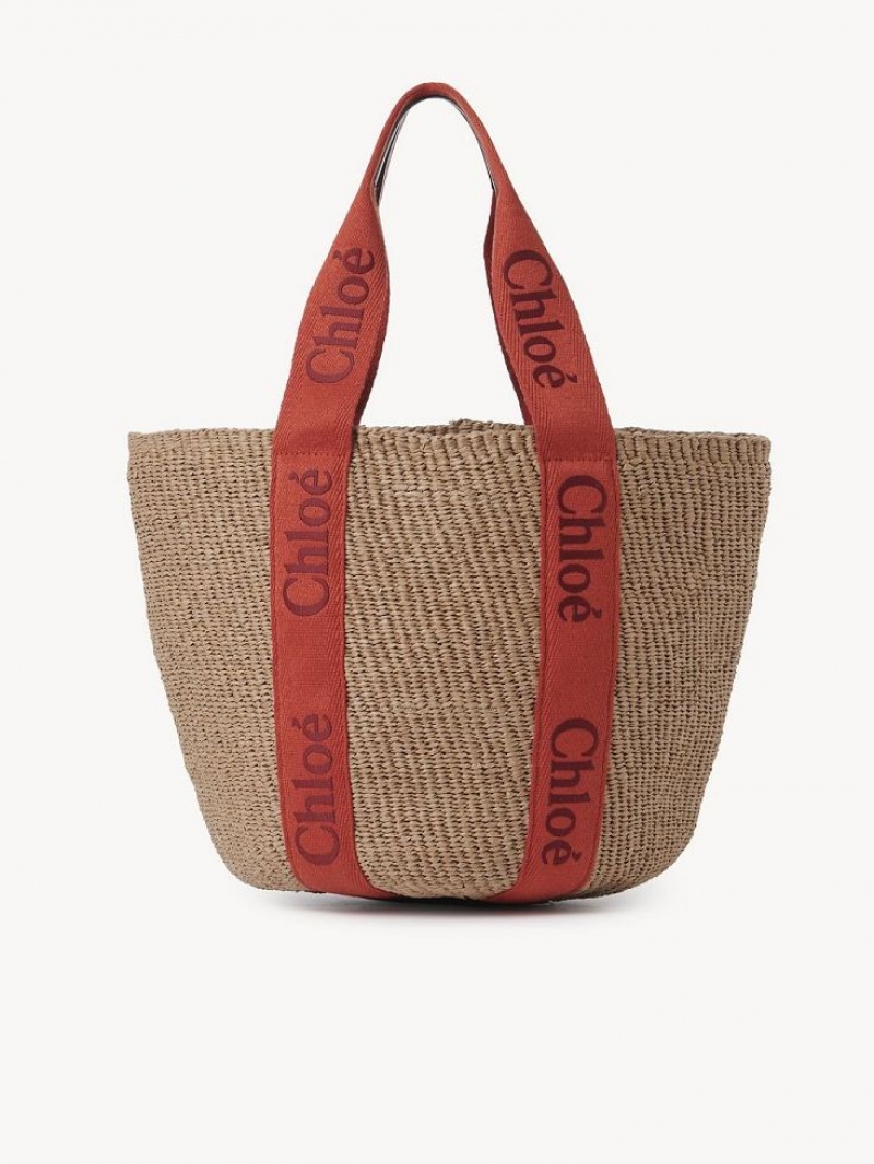 Chloe Large Woody Basket Toteväska Orange Orange | CHE-SR13298