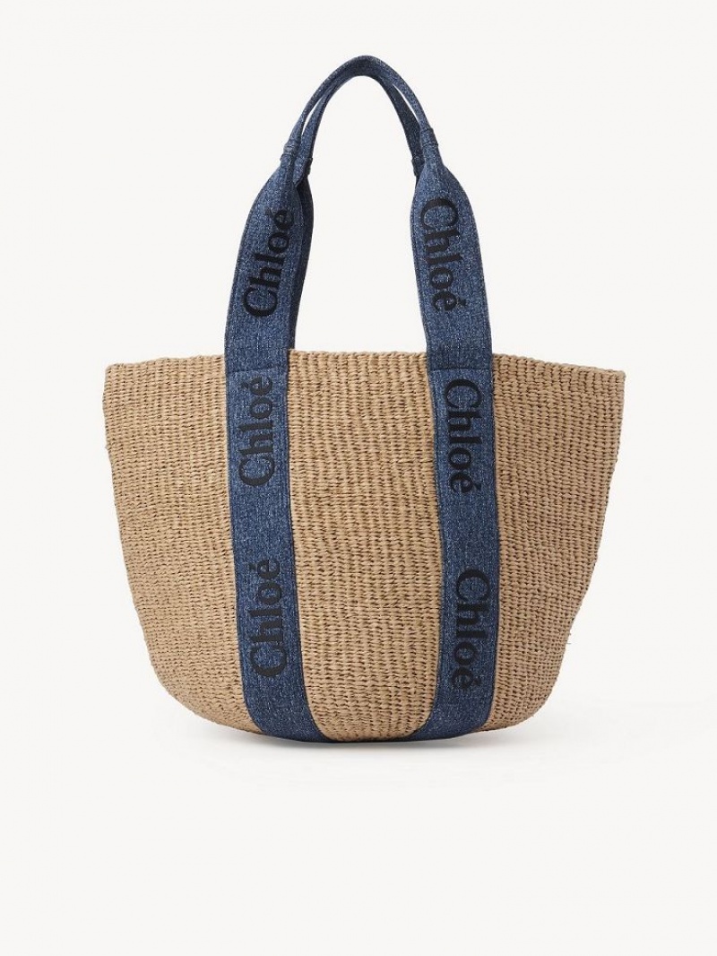 Chloe Large Woody Baskets Blå | CHE-SR13651