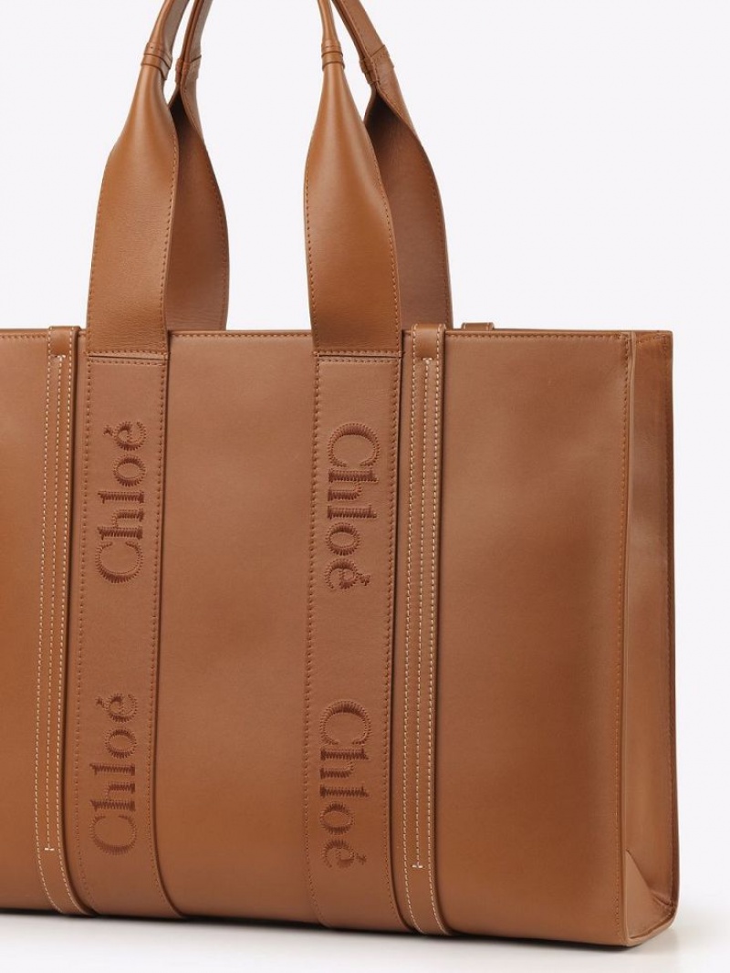 Chloe Large Woody Toteväska Bruna | CHE-SR13348