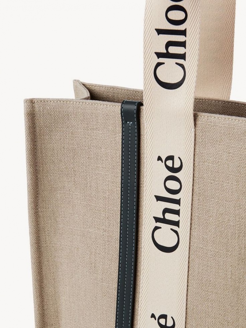 Chloe Large Woody Toteväska Vita Blå | CHE-SR13296