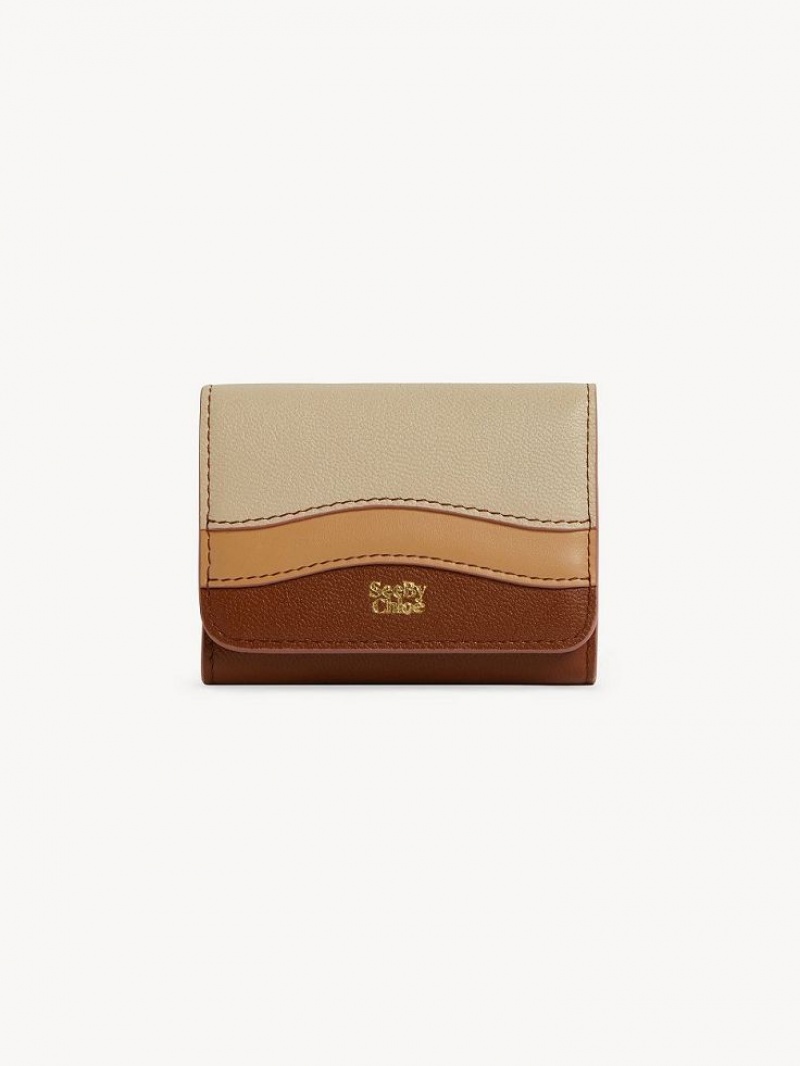 Chloe Layers Medium Tri-fold Liten Plånbok Bruna | CHE-SR14896