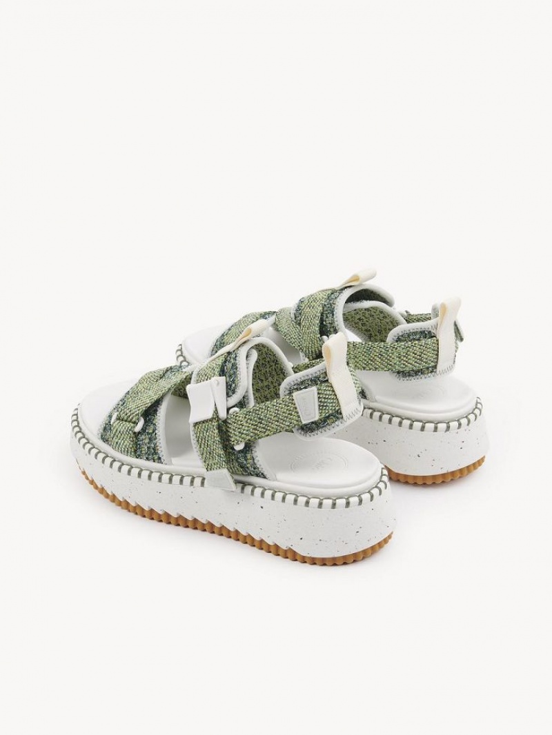 Chloe Lilli Platta Sandaler Gröna | CHE-SR14176