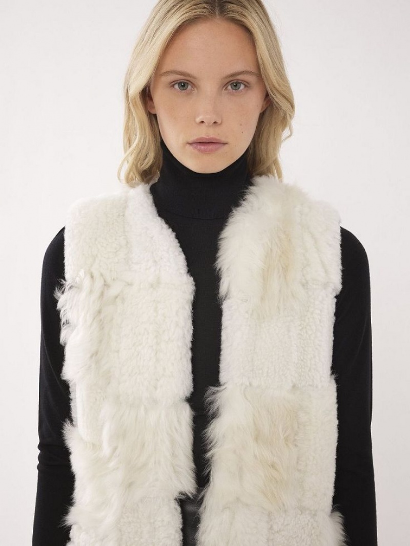 Chloe Long Gilet Jackor Vita | CHE-SR13825