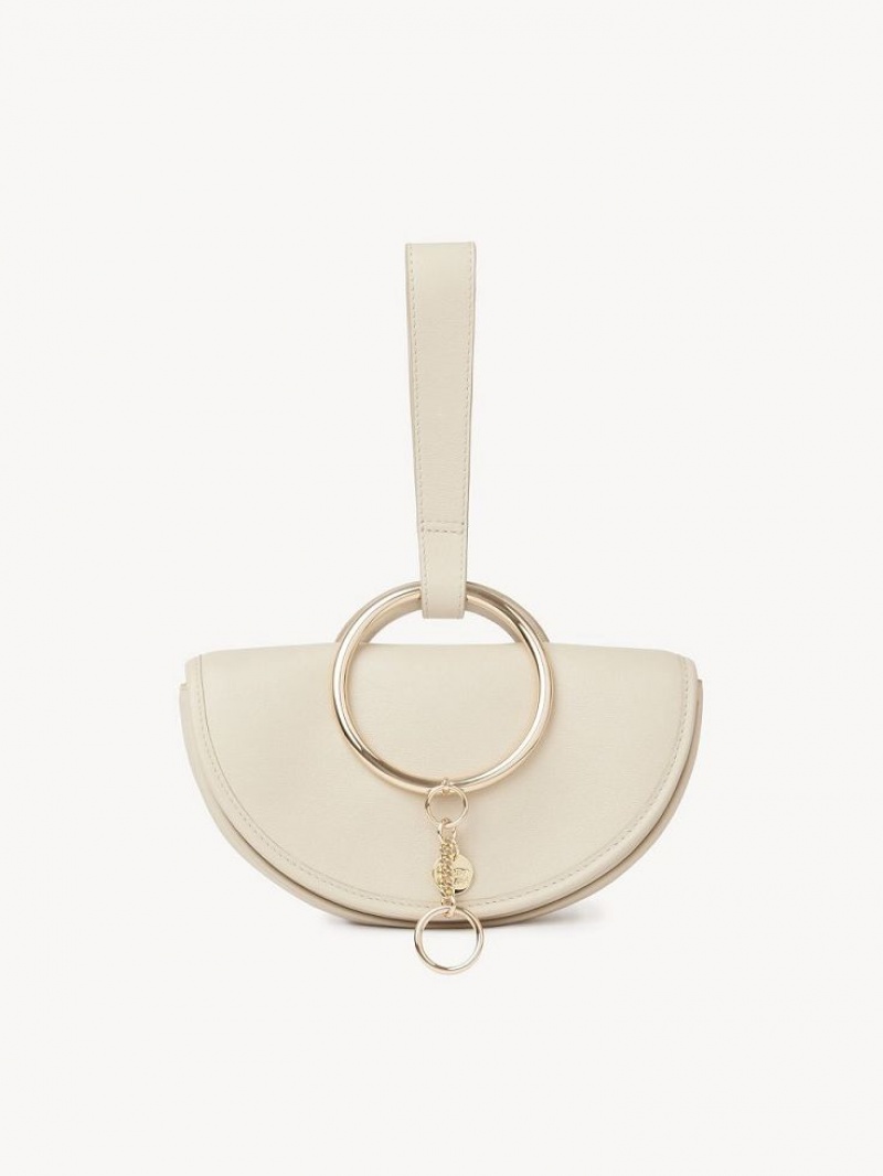 Chloe Mara Half Moon Mini Bags Beige | CHE-SR14755