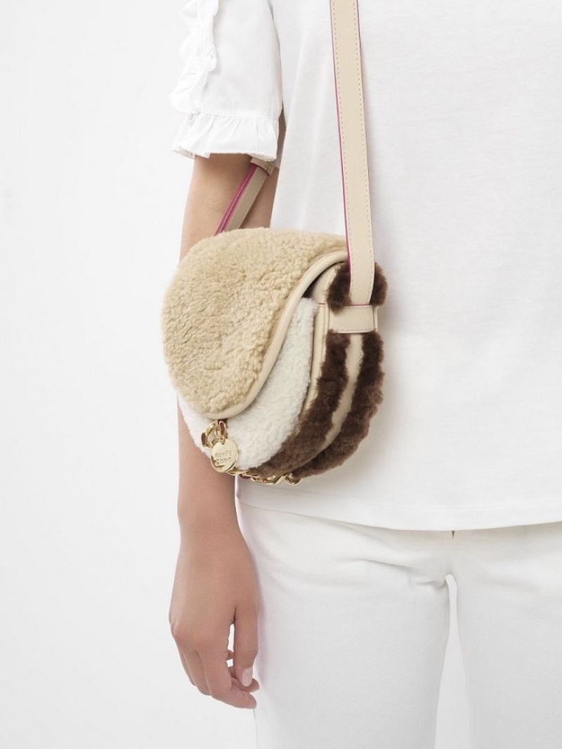 Chloe Mara Small Saddle Axelväska Beige | CHE-SR14604