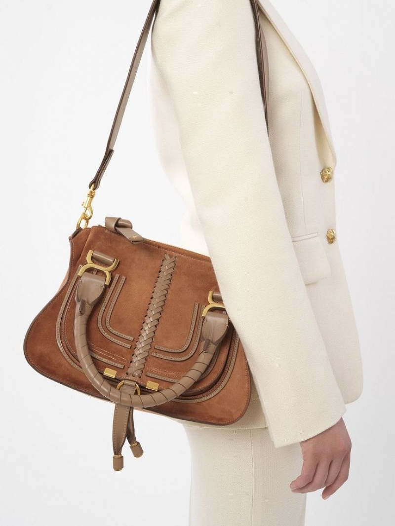 Chloe Marcie Small Double Carry Axelväska Bruna | CHE-SR13440