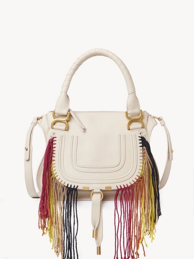 Chloe Marcie Small Double Carry Crossbody Väska Beige | CHE-SR13473