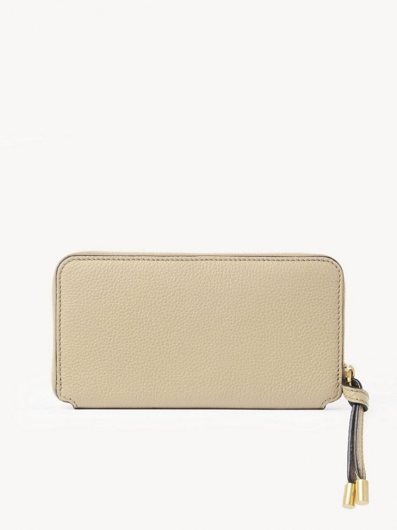 Chloe Marcie Zippered Stor Plånbok Beige | CHE-SR14304