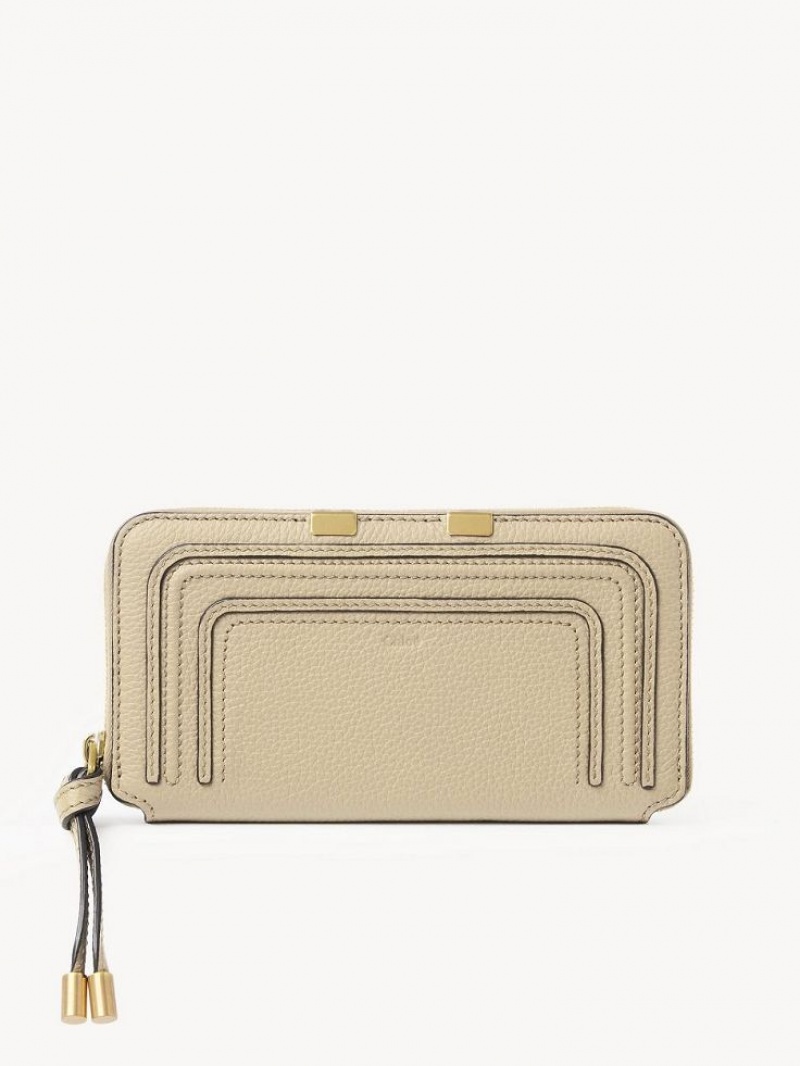 Chloe Marcie Zippered Stor Plånbok Beige | CHE-SR14304