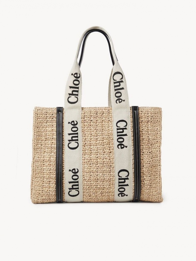 Chloe Medium Woody Tote Baskets Bruna | CHE-SR13656