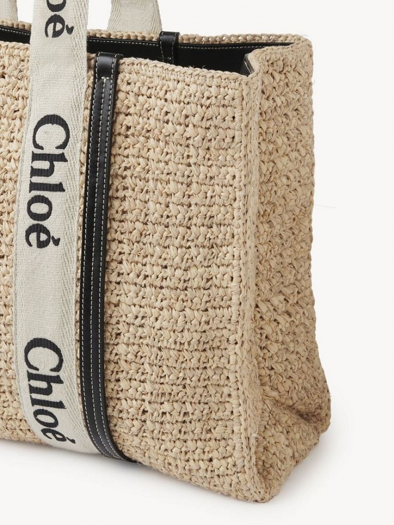 Chloe Medium Woody Tote Baskets Bruna | CHE-SR13656