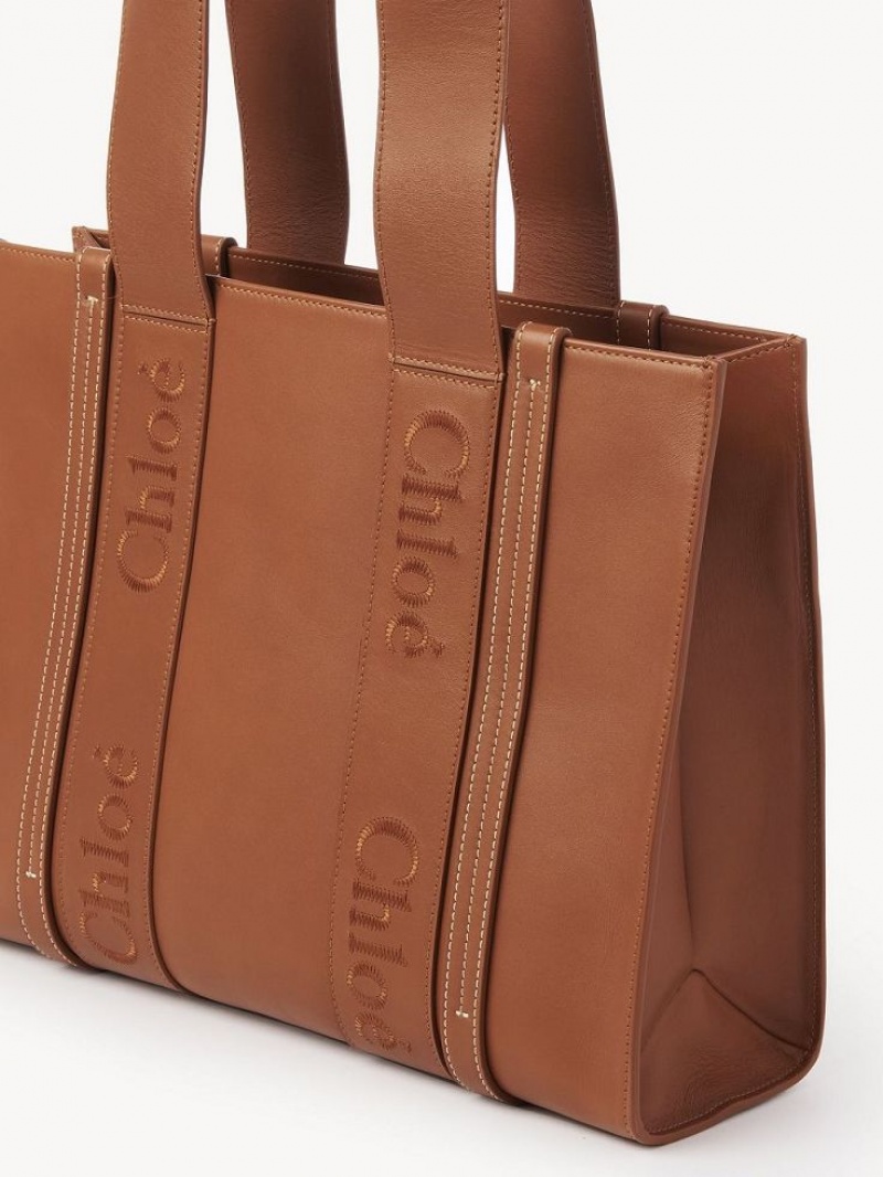 Chloe Medium Woody Toteväska Bruna | CHE-SR13346