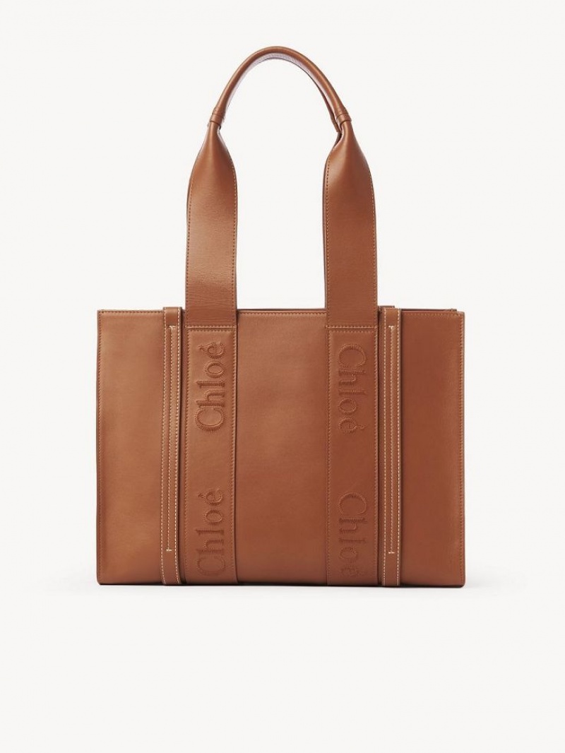 Chloe Medium Woody Toteväska Bruna | CHE-SR13346