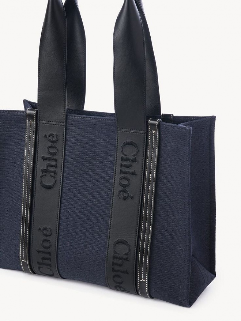 Chloe Medium Woody Toteväska Mörkblå | CHE-SR13391