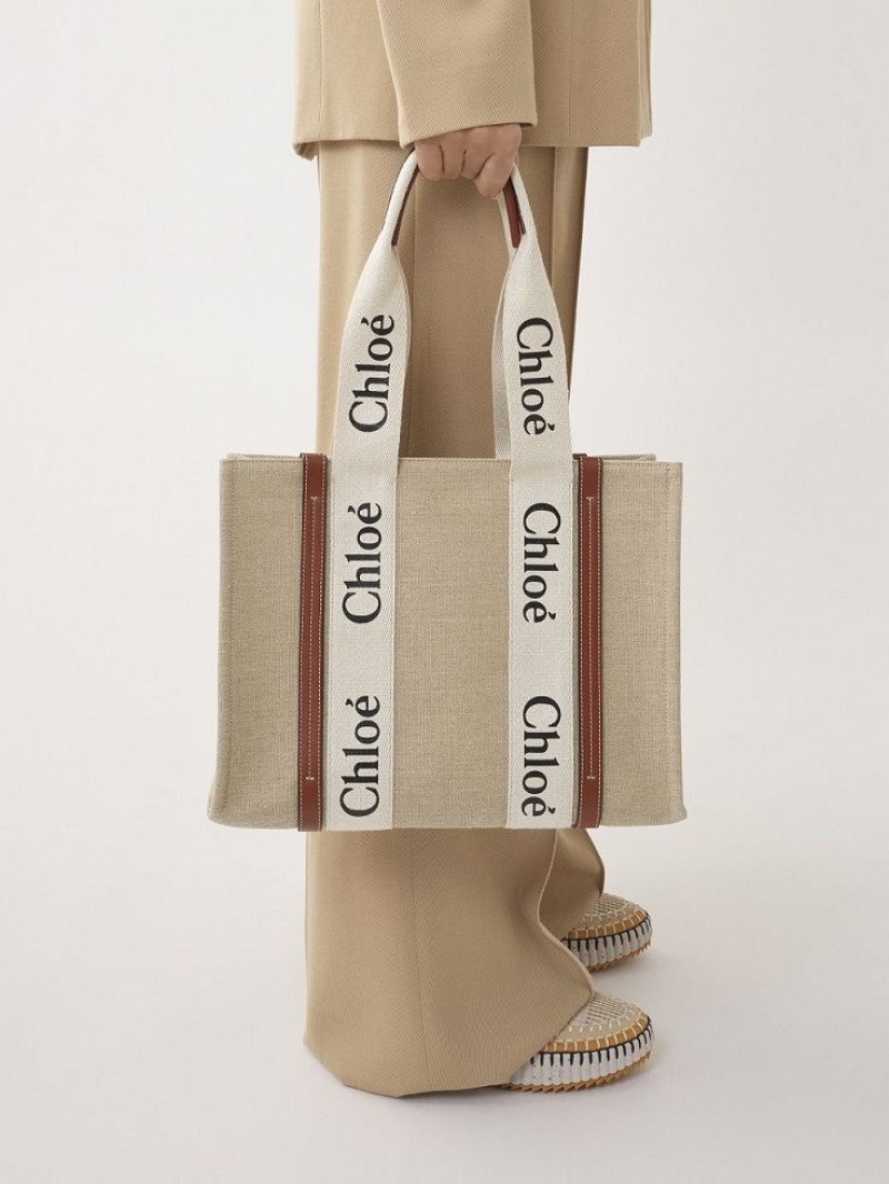 Chloe Medium Woody Toteväska Vita Bruna | CHE-SR13397