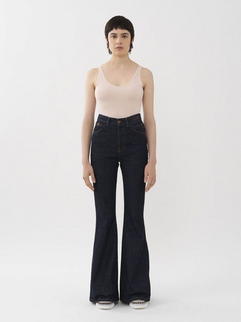 Chloe Merapi Flare Jeans Marinblå | CHE-SR13993